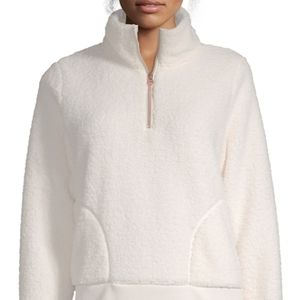 Womens High Neck Long Sleeve Quarter-Zip Pullover